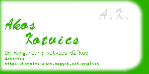 akos kotvics business card